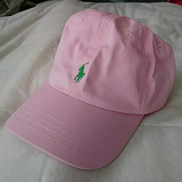 pink and green polo hat